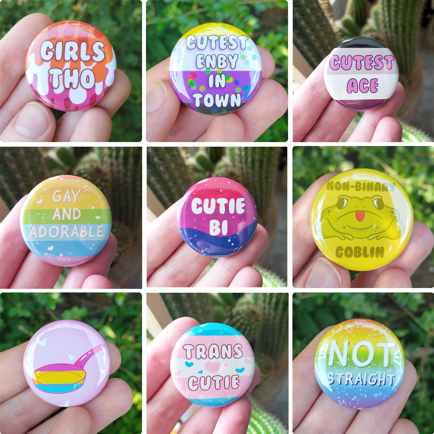 LGBTQ+ Cutie Pride Buttons