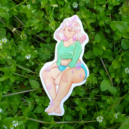 Violet Coral Mushroom Girl Sticker